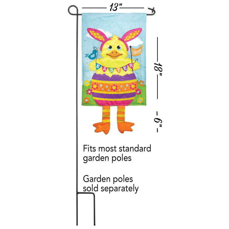 Drapeau de jardin Pâques en polyester 24 x 13 po Pâques