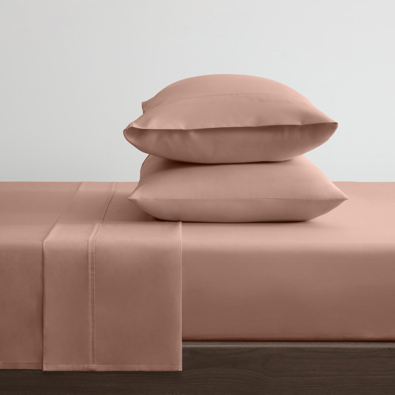 Martex Restore Solid - Soft, Breathable, Cotton Blend, Temperature Regulating, Twin Sheet Set with 1 Pillowcase, Clay