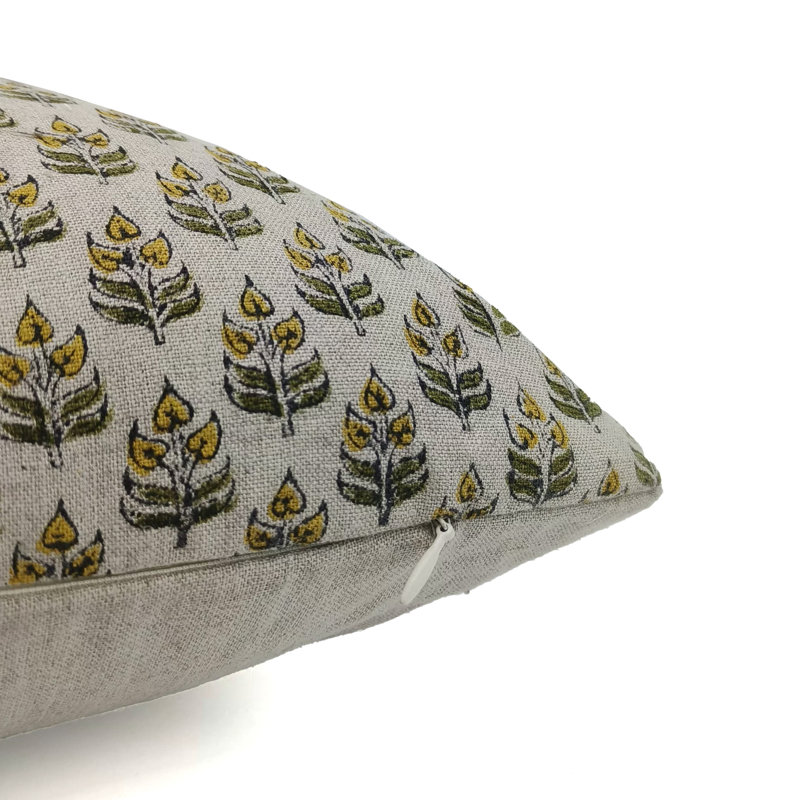 Imprimé en bloc de housse de coussin fait à la main Fabividine, 14 po x 20 po