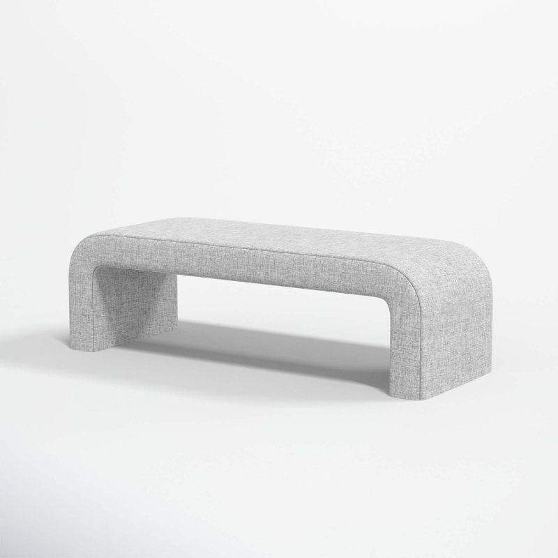 Barley Upholstered Bench, Zuma Pumice Textured Linen