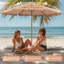 Parasol 7,5 pi avec base Chaume Palapa