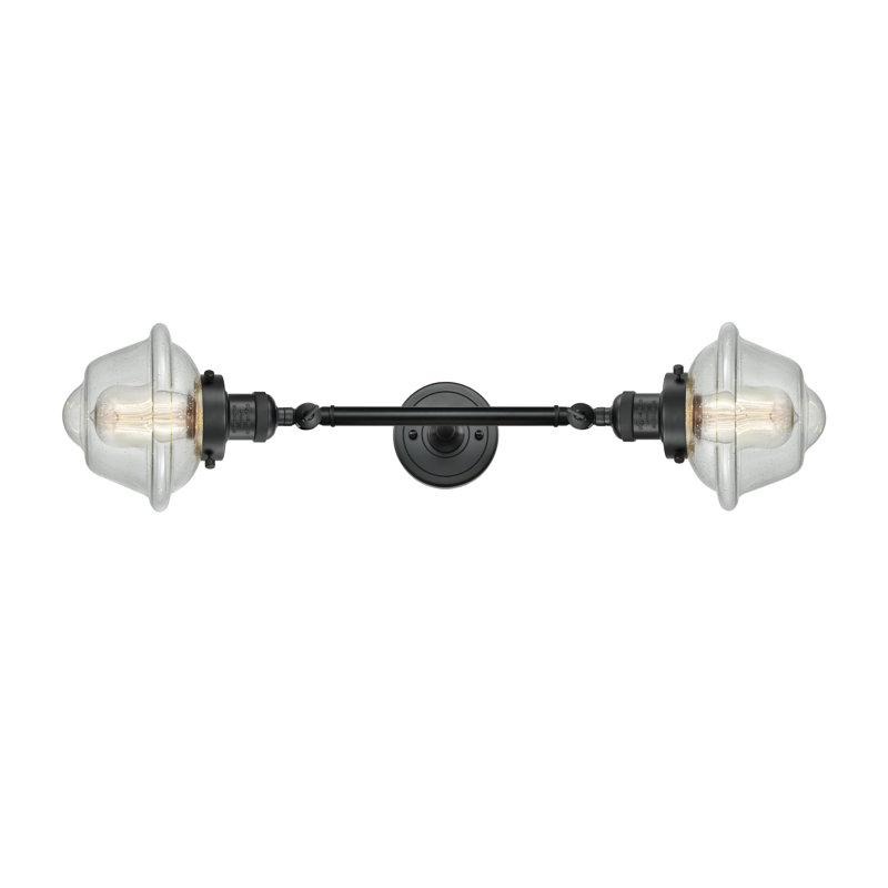 Éclairage pour meuble-lavabo 2 lumières rétro Lavalle, DEL, Noir mat, Grainé