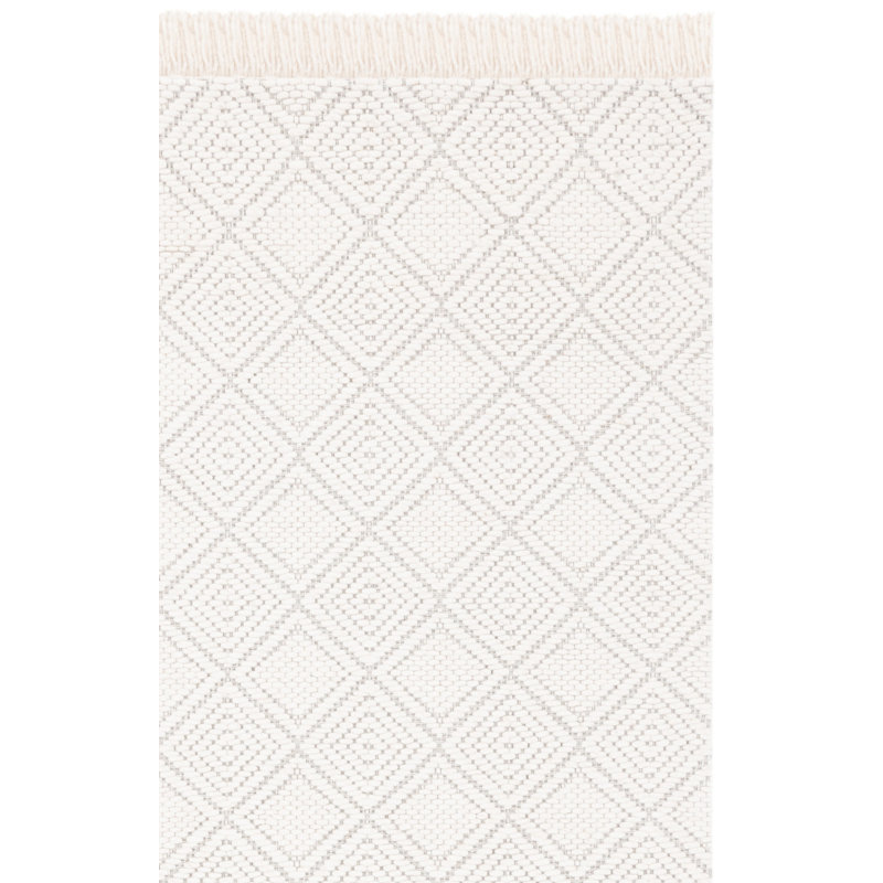 Tapis géométrique en laine et en coton tissé à la main Abianna, Rectangle 8 pi x 10 pi