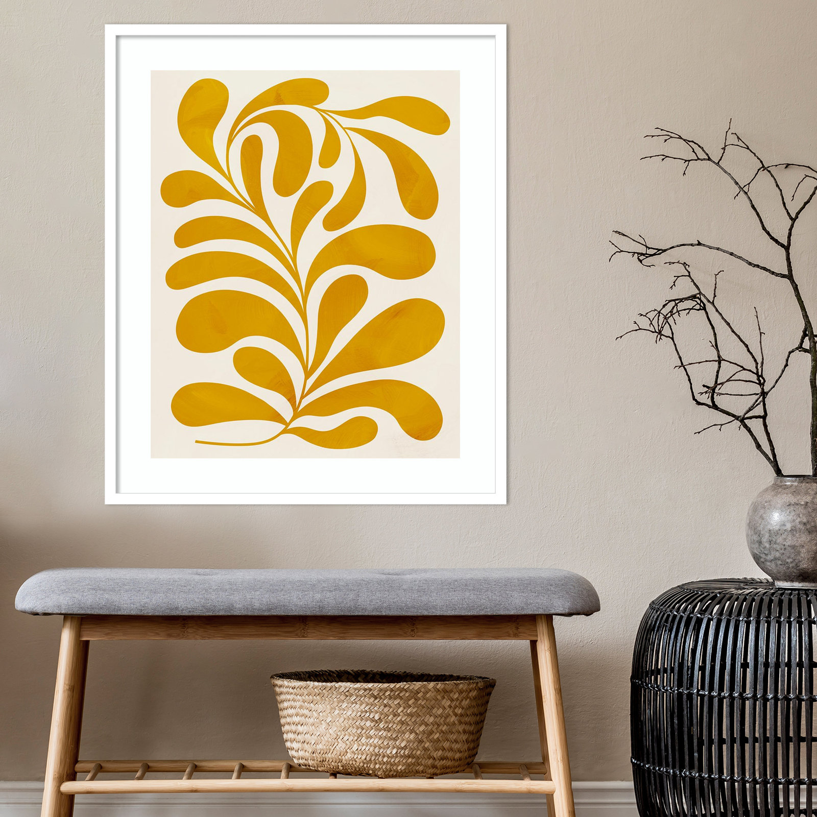 Goldenrod II by Grace Popp, White, 33" H x 28" W x 1" D