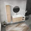 Meuble-lavabo mural 48 po avec lavabo et armoire latérale, portes à fermeture en douceur 48 po