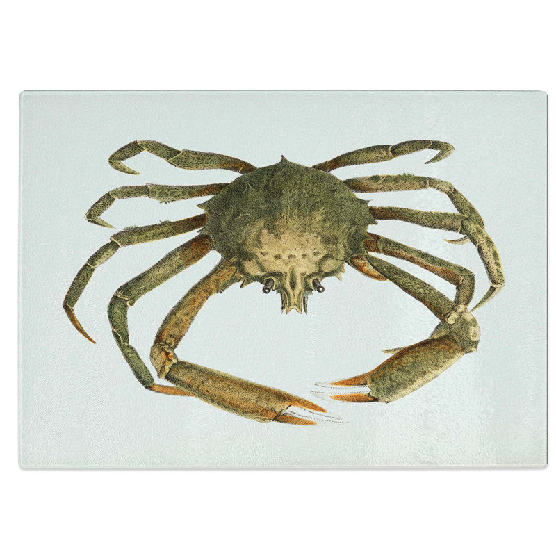 Tempered Glass Spider Crab by J.E. De Kay Chopping Board, 39 cm W x 28.5 cm L