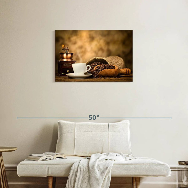 Impression sur toile Rustic Coffee, H 20 po x l 30 po x P 1,25 po