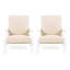 Fauteuil club d'extérieur de 2 avec coussins beiges et structure en bois blanc, confort moderne de style classique, parfait pour la cour ou le patio, tous les espaces 2, coussins, patio à angle traditionnel