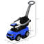 Poussette 2 en 1 à poussoir avec espace de rangement spacieux et garde-corps amovible bleu pour 1-3 ans