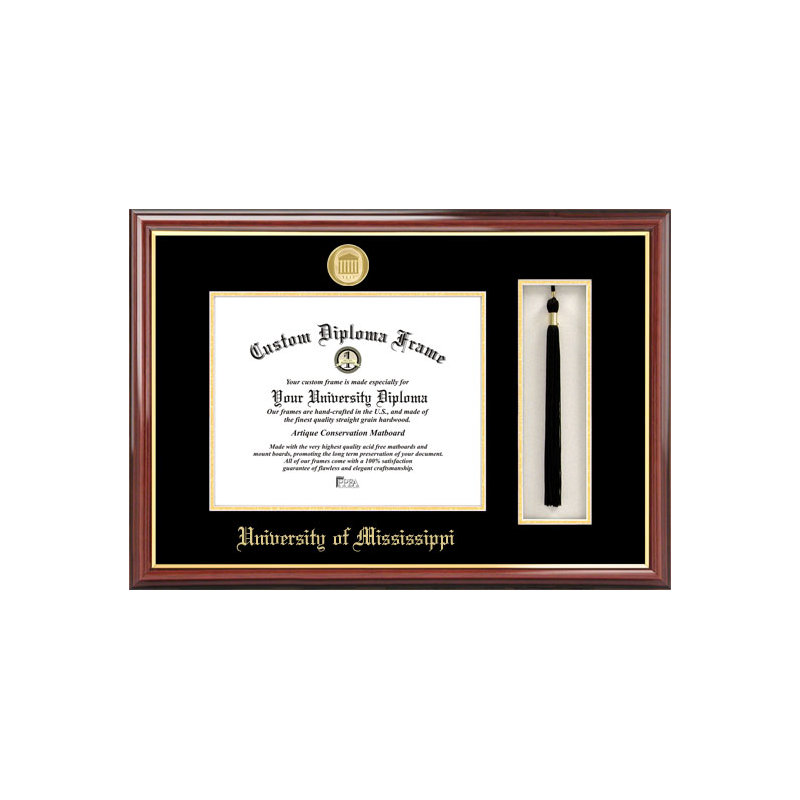 Cadre de boîte et diplôme de pampille rebels mississippi NCAA