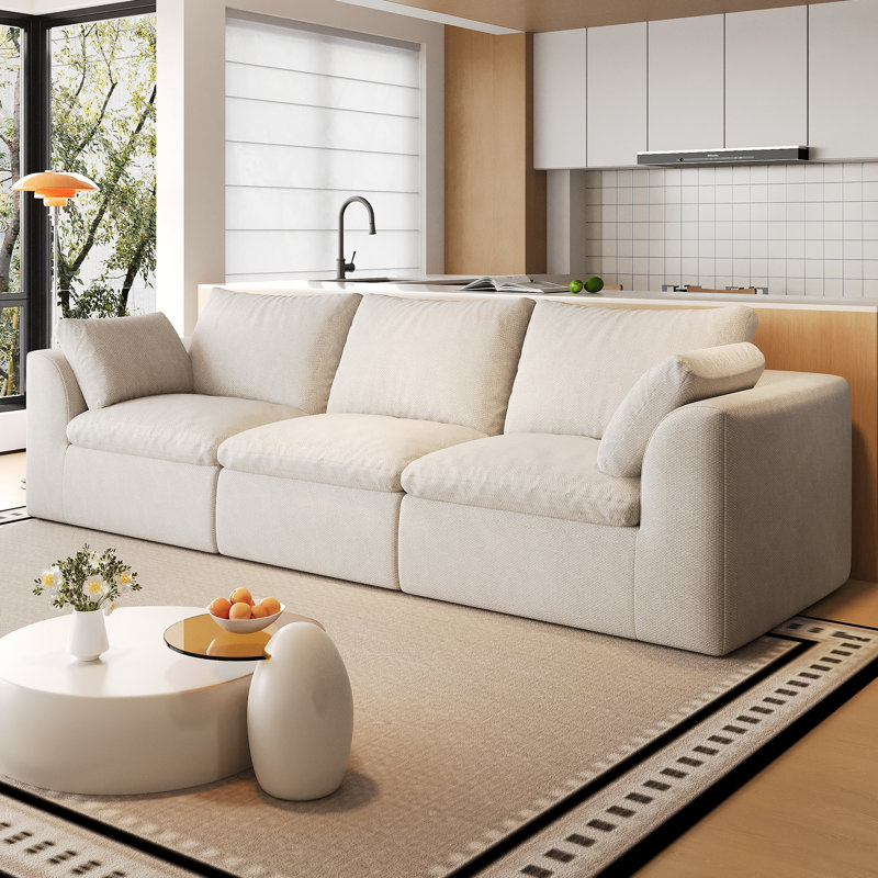 Sofa nuage sous vide, L 108,3 po, Lin blanc