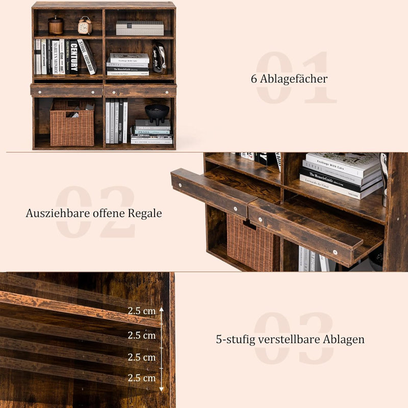 Chilcott 90cm H x 90cm W Standard Bookcase
