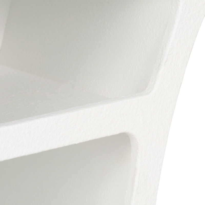 Latitude Run® Elegant 24" Curved 3-Shelf MDF White Wall Storage: Transformative Home Decor Solution For Efficient Organization And Style