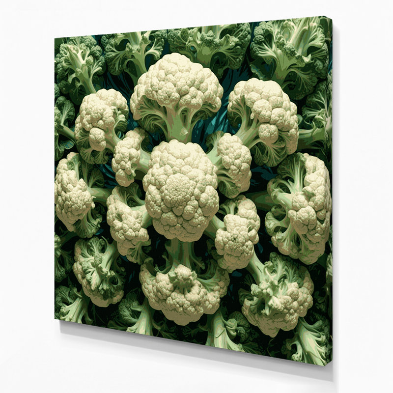 Art mural sur toile vert légumes chou-fleur Romanesco, H 32 po x l 32 po