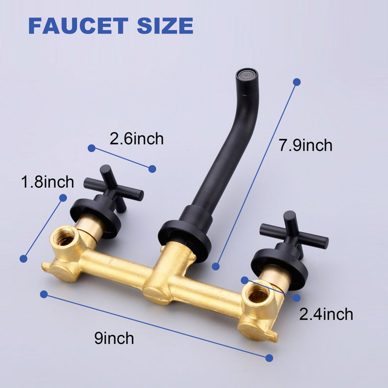 2-handle Bathroom Faucet with Drain Assembly, Matte Black