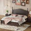 Structure de lit plateforme en bois, lit plateforme de style rétro avec support en lattes de bois-93603264-77748375