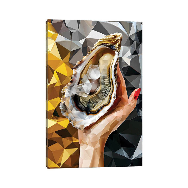Cristal d'huître sur or - impression d'art mural