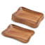 Plateau de service en bois d'acacia pincé - ensemble de 4-552137557
