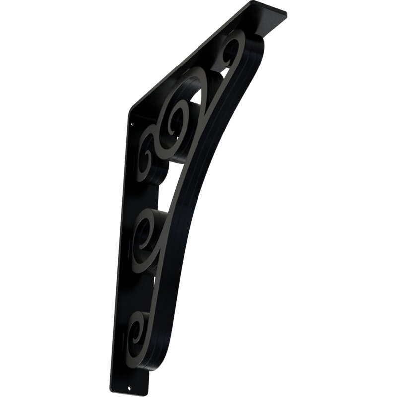 Support en fer forgé Tristan, H 15 po x l 2 po x P 12 po, Noir