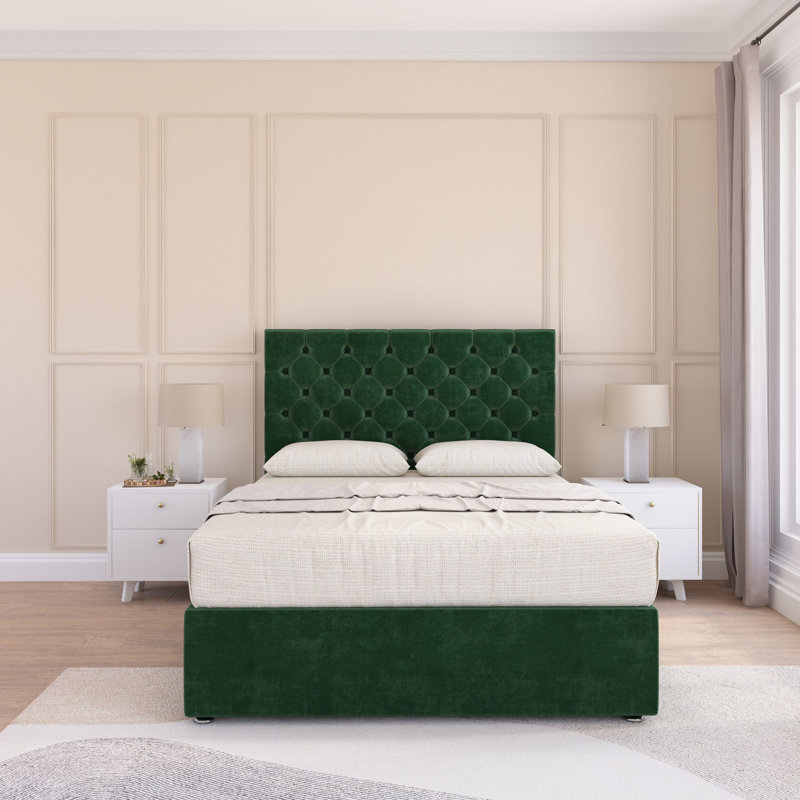 Upholstered Bed, Super King (6'), Emerald