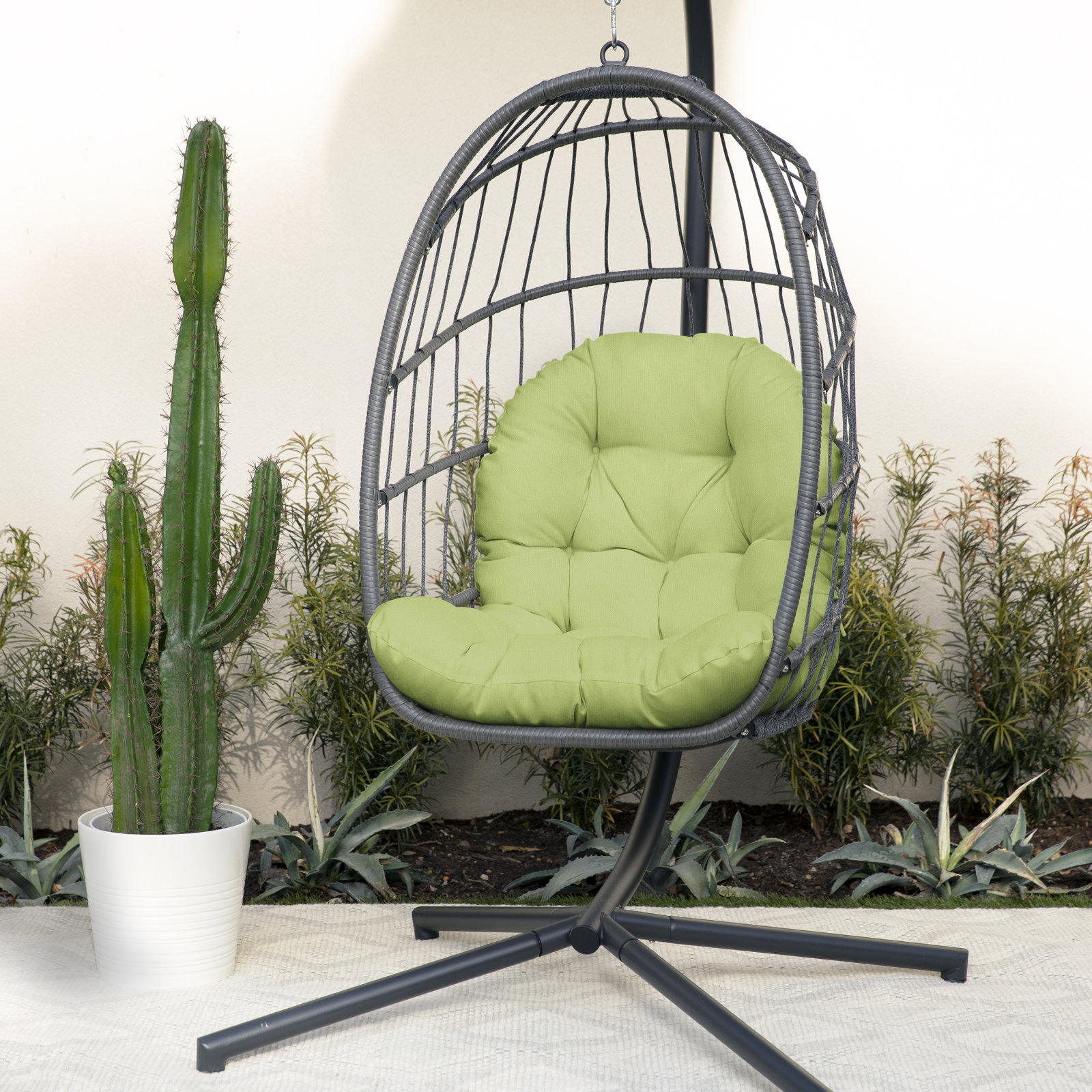 Outdoor Seat/Back Cushion Egg Chair Cushion, Apple Green