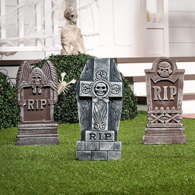 Pierres tombales 17 po d'Halloween en mousse RIP Graveyard (paquet de 5)