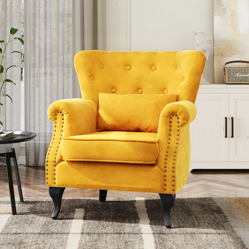 Amalfi Upholstered Armchair, Yellow