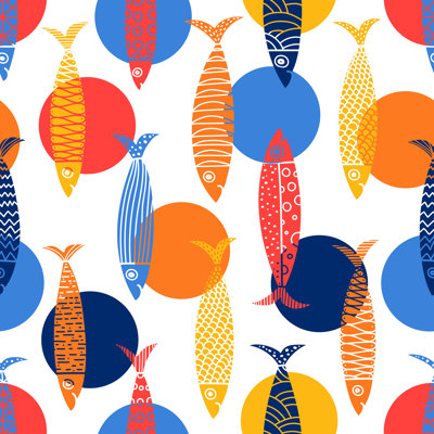 Fish by Vyazovskaya_Julia - Wrapped Canvas Print