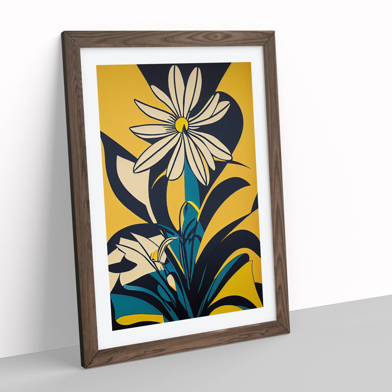 Artful Flowers - Single Picture Frame Print, Walnut Framed, 64cm H x 46cm W x 2cm D