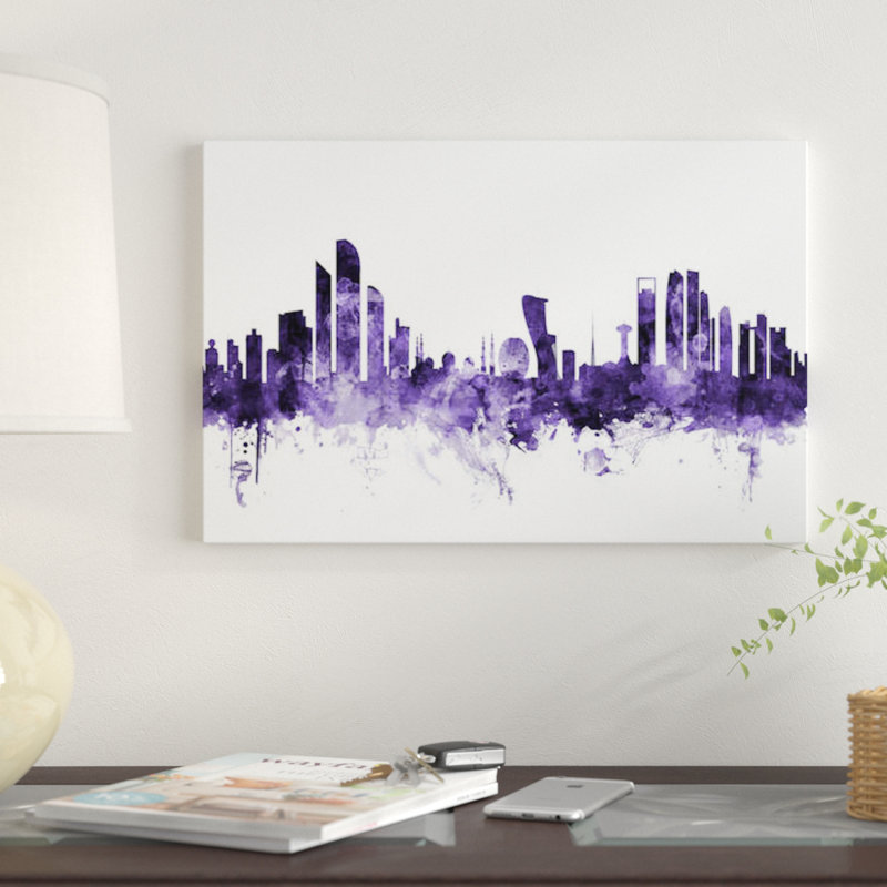 " Abu Dhabi, UAE Skyline " by Michael Tompsett, 8'' H x 12'' W x 0.75'' D, No Mat, Wrapped Canvas