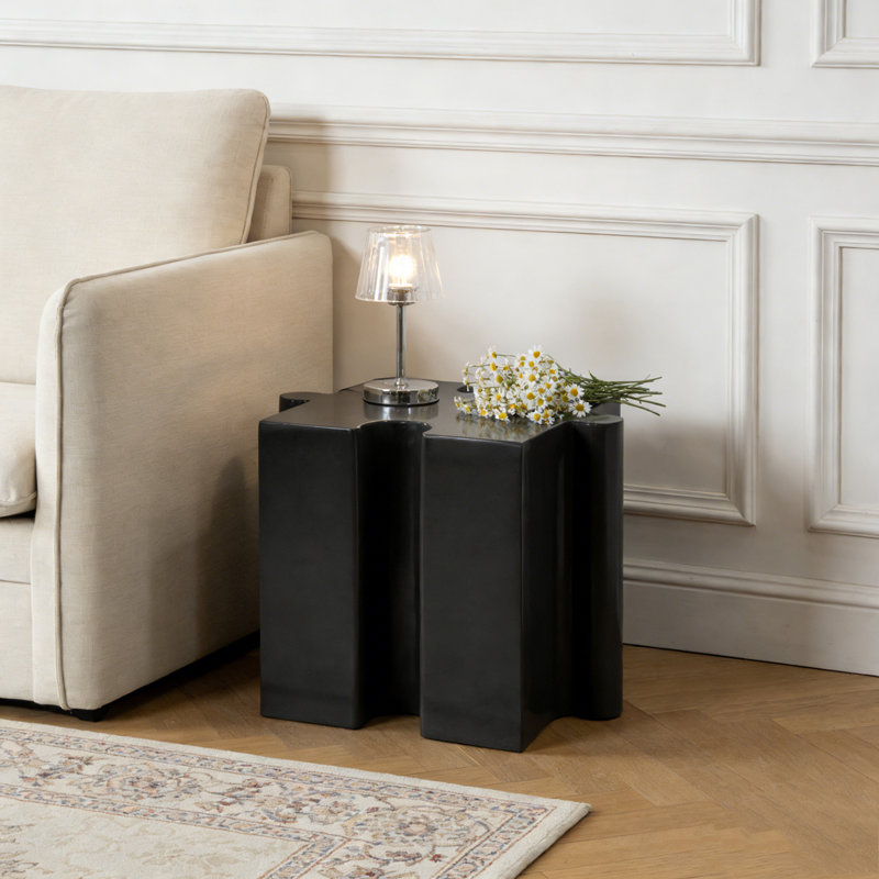 Table d'appoint Art, Noir-1