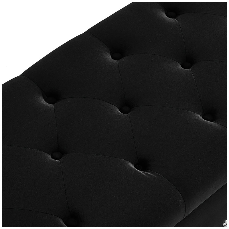 Banc capitonné avec rangement, Noir, noir, noir, noir