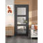 Modern Interior Doors, 32 x 80 MDF Wood 3 Lite Frosted Glass for Home