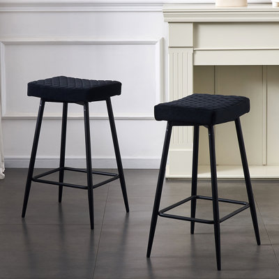 Kanisha 70cm Upholstered Velvet Counter Stool 