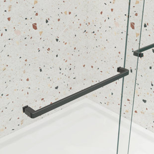 5/16" Tempered Glass Bypass Shower Sliding Door, Matted Black, Leakage Function, Hardware, Smooth System Stainless Steel Handle, Easy Install
