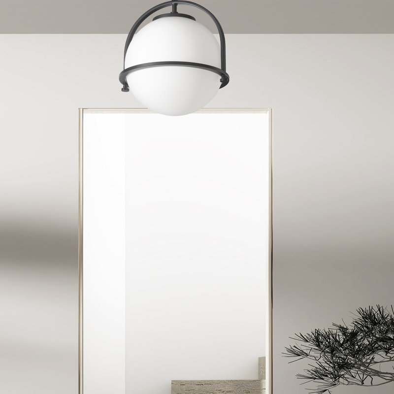 Bracie Semi Flush Mount, Matte Black