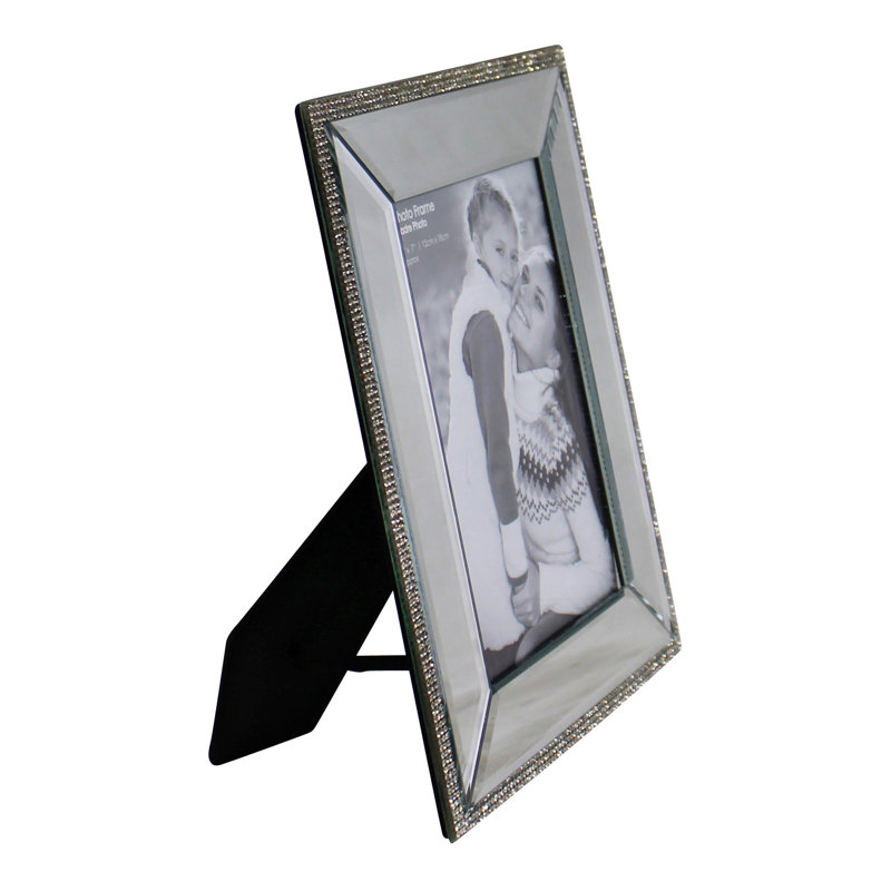 Brienne Silver Glass Mirrored Picture Frame, 18cm H x 13cm W x 0.5cm D