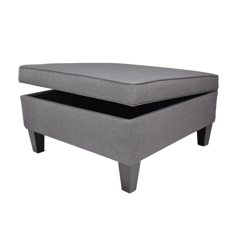 Kwong Upholstered Ottoman, Gray-Red tint