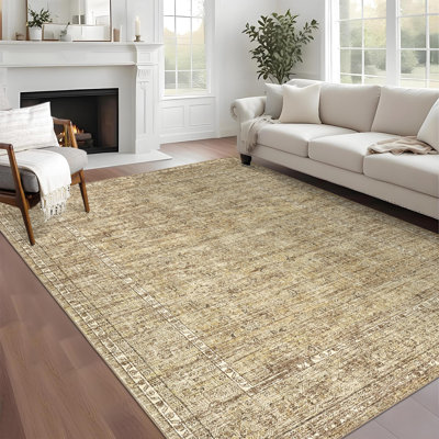 Floral Machine Printed Area Rug