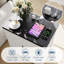 Table de chevet Farmhouse avec station de charge USB, 2 prises et port USB - Table de chevet à porte de grange coulissante avec armoire de rangement, table de chevet blanche pour chambre