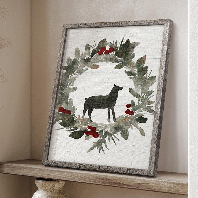 «Christmas Holiday Art CDXI», reproduction encadrée - bois massif, H 15 po x l 12 po