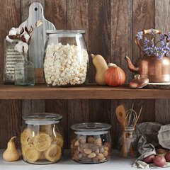 Mason Craft and More 4-Piece European Glass Canister Set with