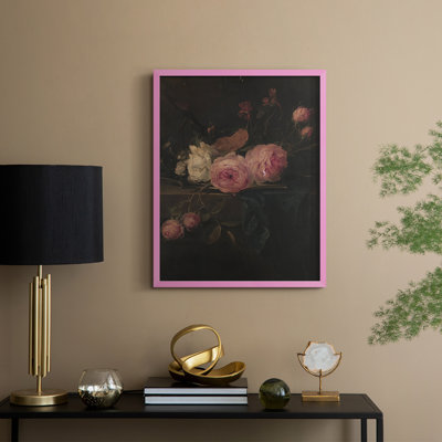 Impression florale vintage encadrée Cxxiv - bois massif
