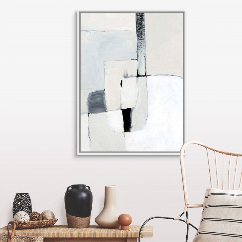«Soft Spoken I» par Victoria Barnes, reproduction d'art sur toile, H 42 po x l 32 po x P 1,75 po, Cadre flottant blanc