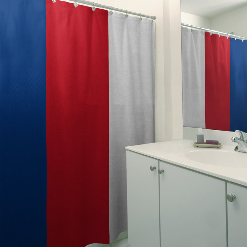 Single Shower Curtain, Blue/Red/White