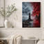 Art mural sur toile, "Phare sur un rivage rocheux avec ciel rouge et gris"-719910720