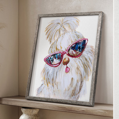 Shi Tzu Shades, reproduction encadrée - bois massif