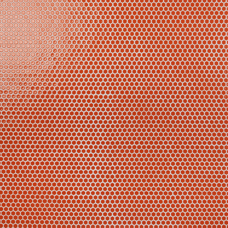Carreau de mosaïque de plancher et de mur 1 po hexagonal Bliss, Mandarine