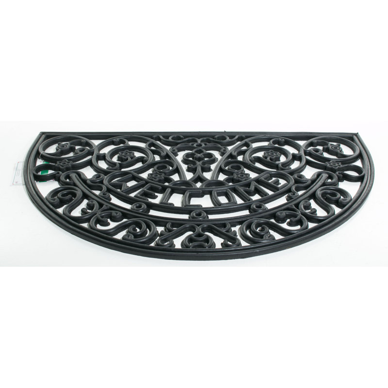 Needville Non-Slip Outdoor Doormat, Semi-Circle 1'6" x 2'6"