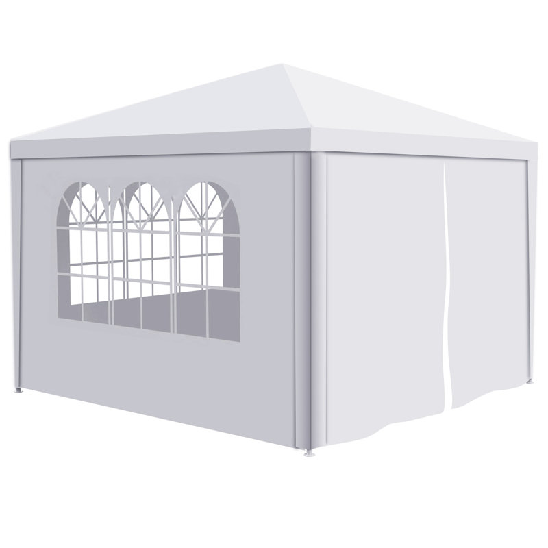Auvent de mariage 10 po x 10 pi pour tente de réception d'extérieur robuste + 4 murs amovibles